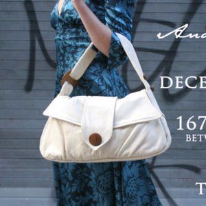 Orange Ananas Flap Bag - Wood details